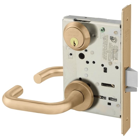 Grade 1 Classroom Mortise Lock, J - Lever, LN - Rose, Field Reversible, Conventional Cylinder, ASA S
